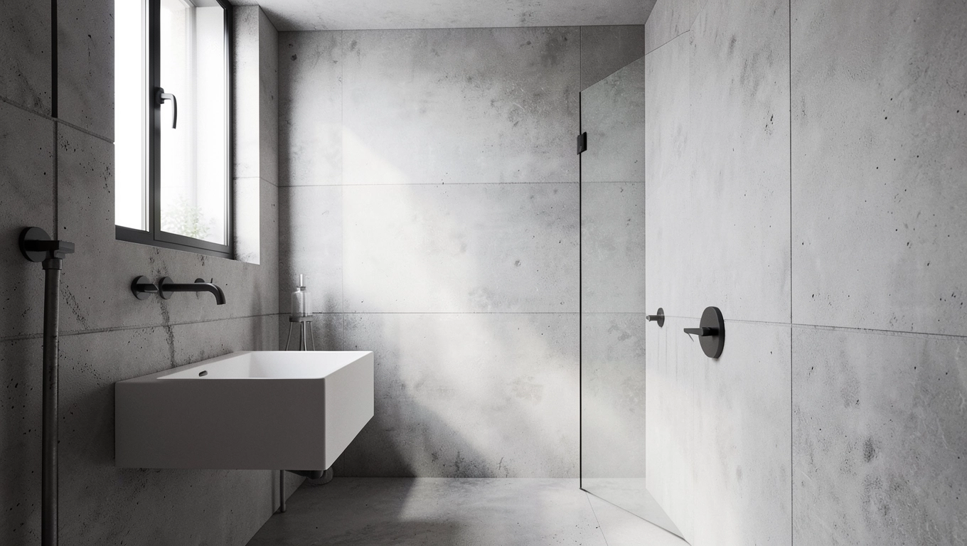 Beton architektoniczny zamiast glazury w łazience