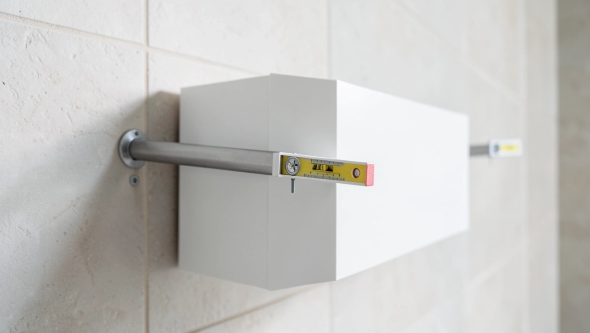 Montaż szafki łazienkowej wiszącej na listwie